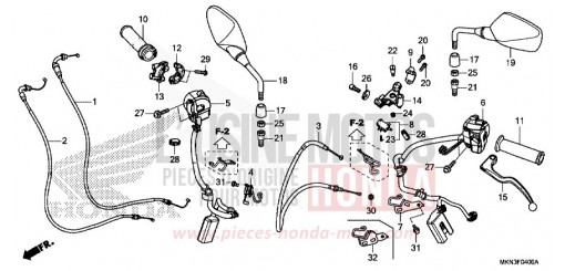 LEVIER DE GUIDON/COMMUTATEUR/CABLE CB650RAK de 2019